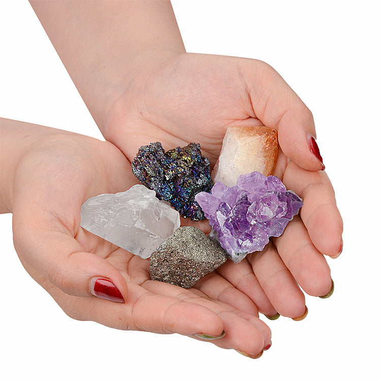 Crystal mineral rock collection set