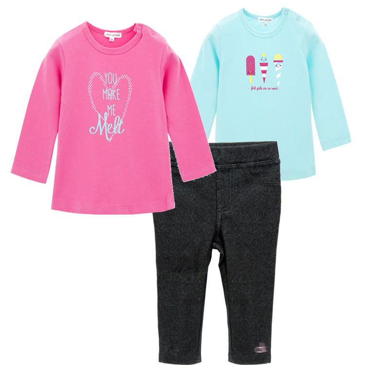 Lente En Somer Baba Klere Drie-stuk Romper Suit