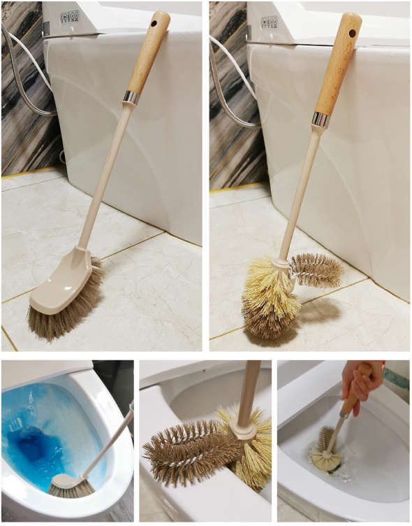 Wooden toilet brush