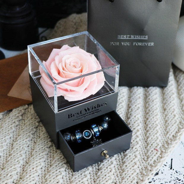Jewelry box with eternal rose