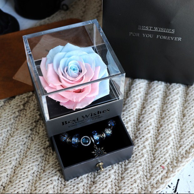 Jewelry box with eternal rose