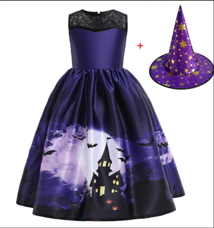 Halloween princess witch costume for kids