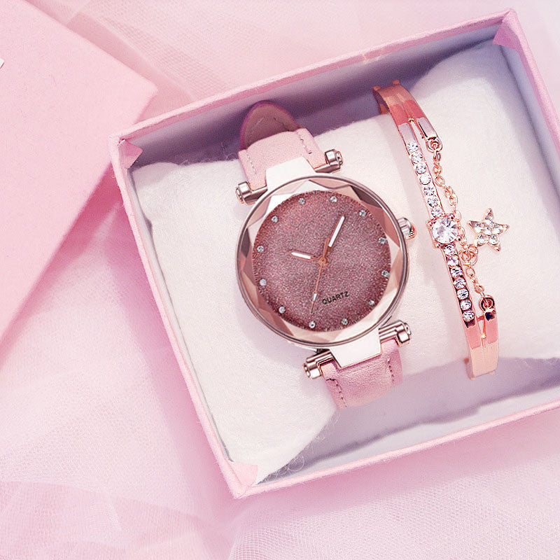 Ladies watch and bracelet gift set
