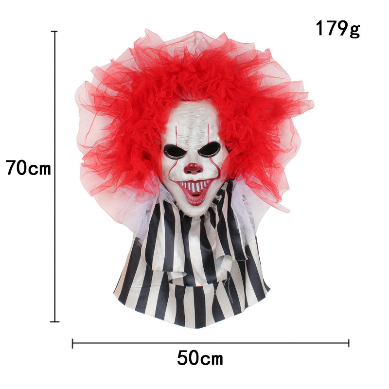 Scary clown hanging wreath