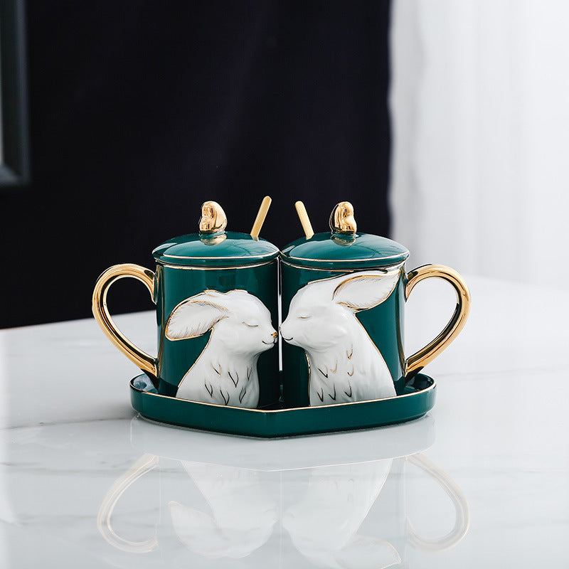 Couple mug set with tray