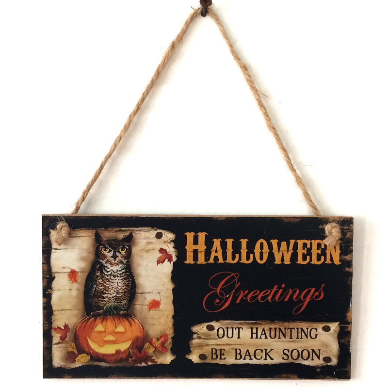 Wooden Halloween hanging boards