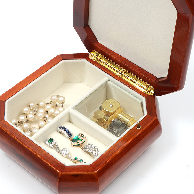 Handmade wooden music jewelry box