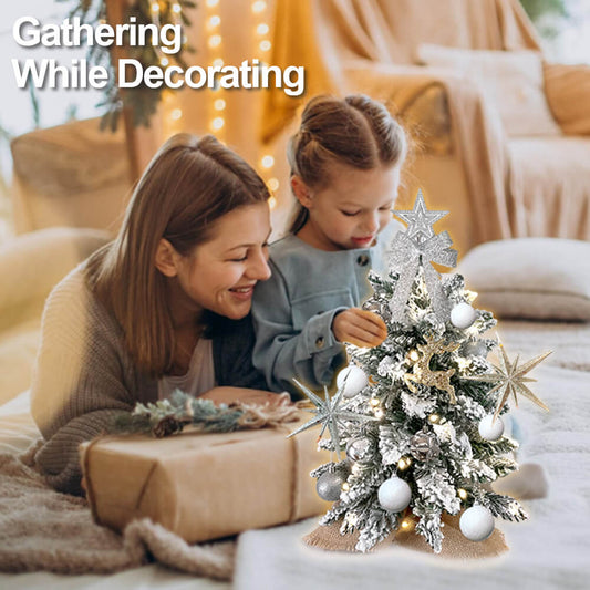 Tabletop christmas tree with light