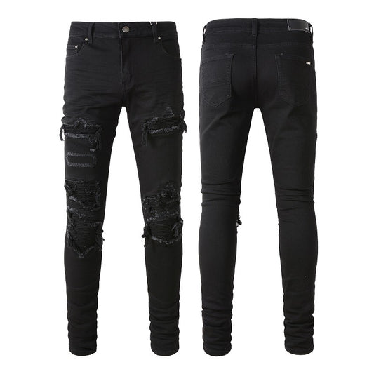 Black ripped jeans for men