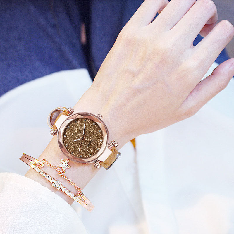 Ladies watch and bracelet gift set