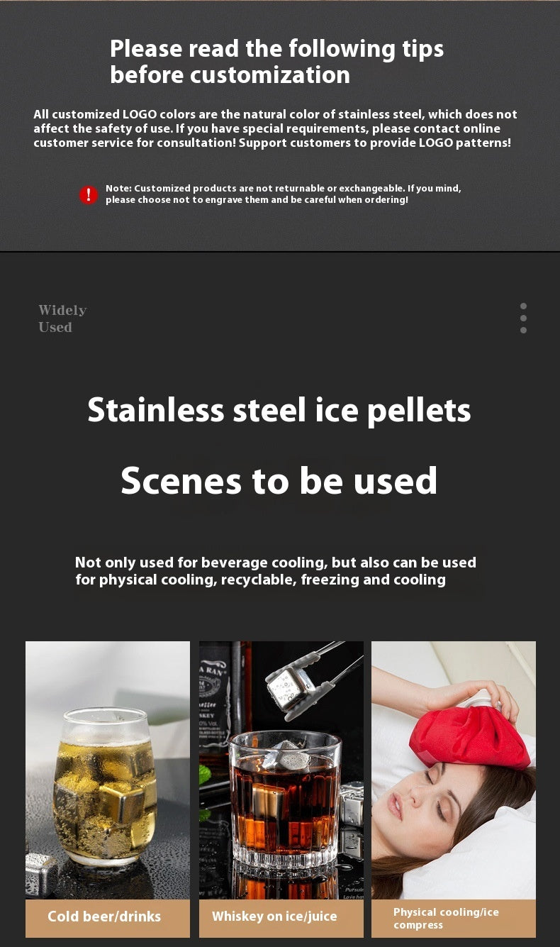 Stainless steel whiskey stones and glasses gift set