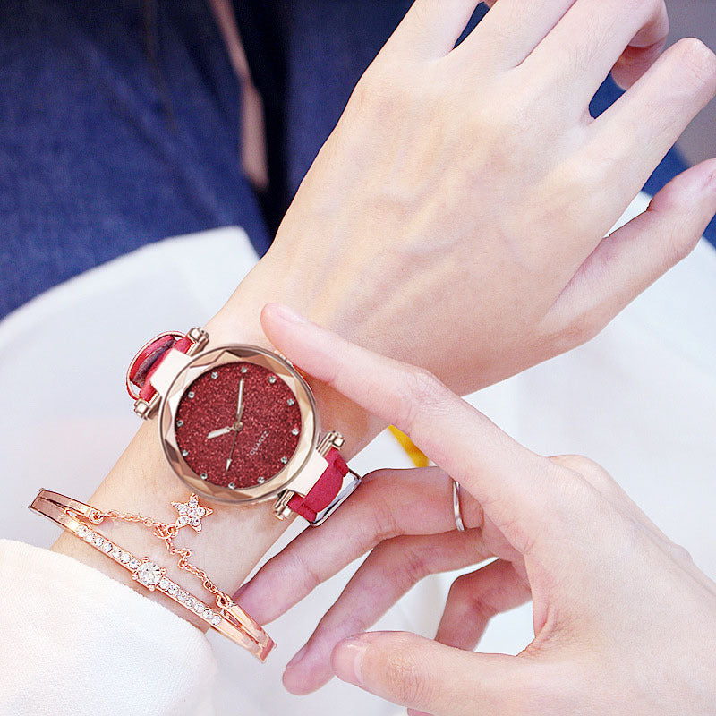 Ladies watch and bracelet gift set