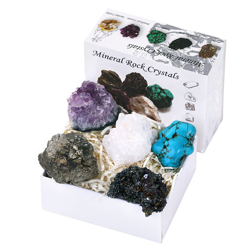 Crystal mineral rock collection set