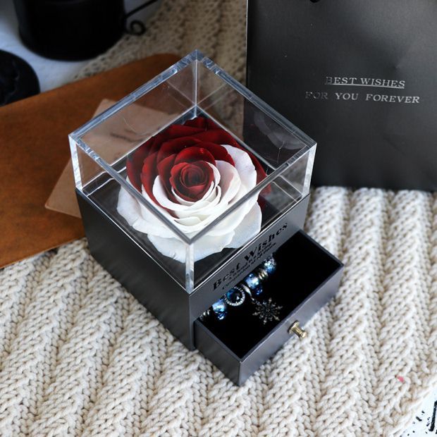 Jewelry box with eternal rose