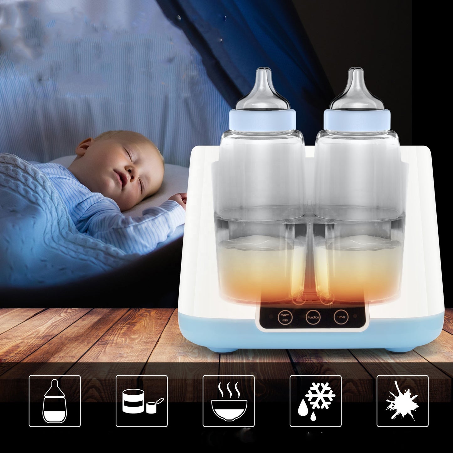 Heater and sterilizer for baby bottles