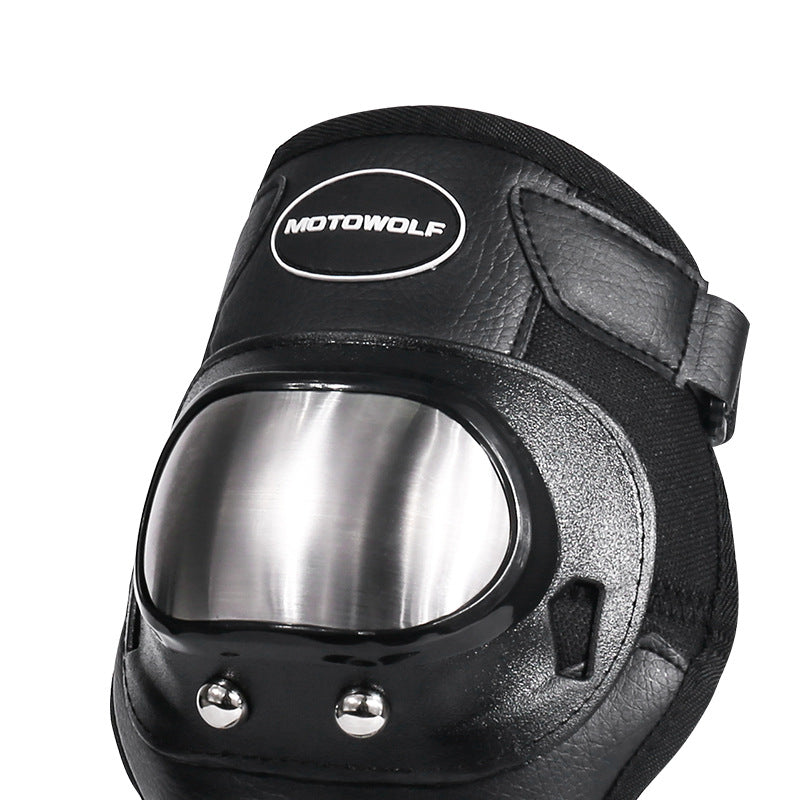 Knee elbow steel pads for motorcycling