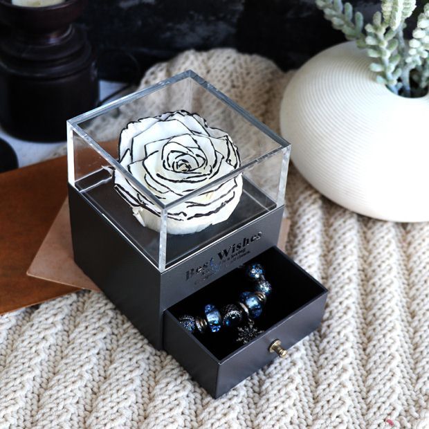 Jewelry box with eternal rose