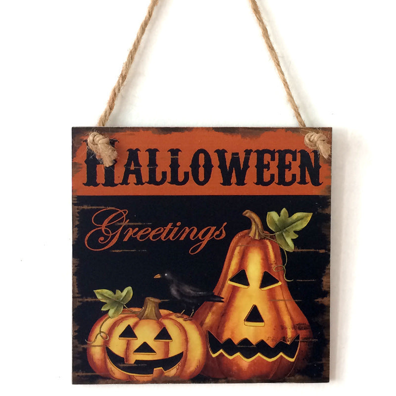 Wooden Halloween hanging boards