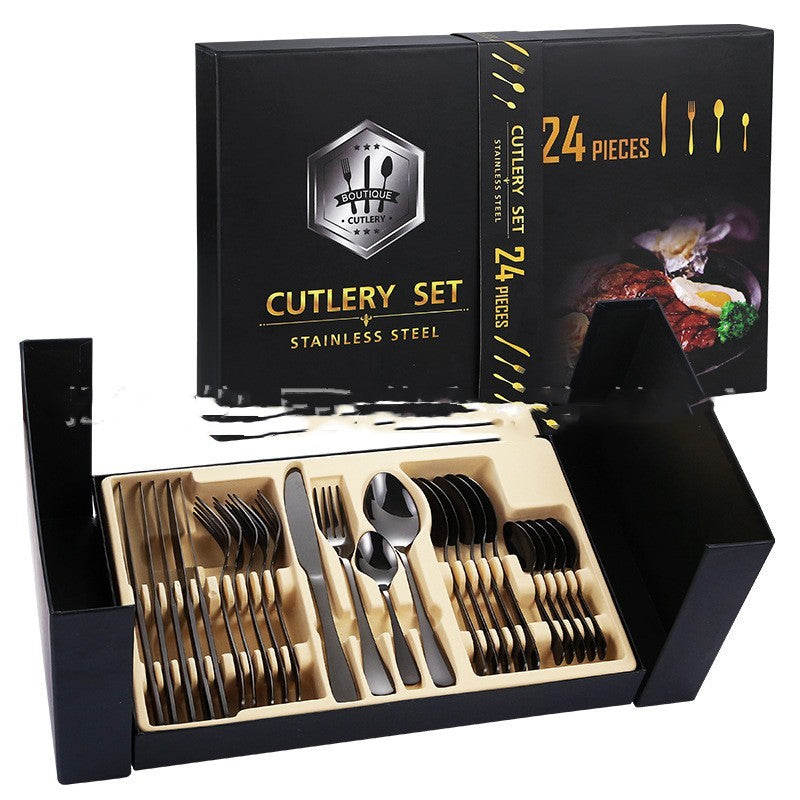 Stainless steel cutlery set 24 pieces gift box
