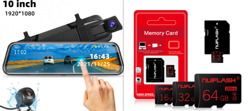 Dashcam for cars front and back