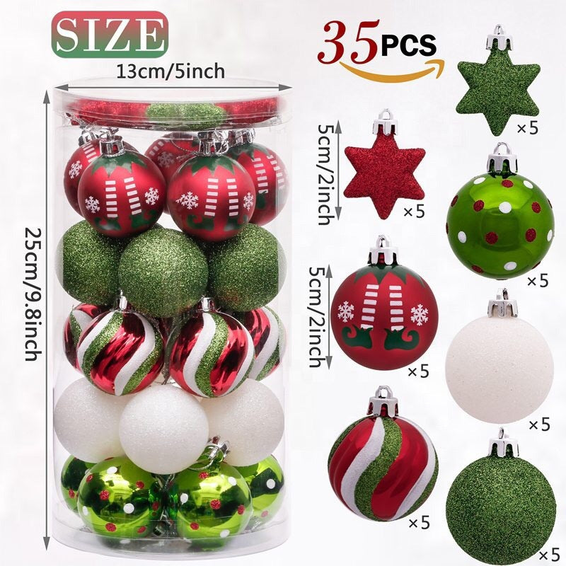 Christmas balls colored 35 pack