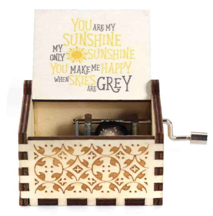 Wooden music box with love card