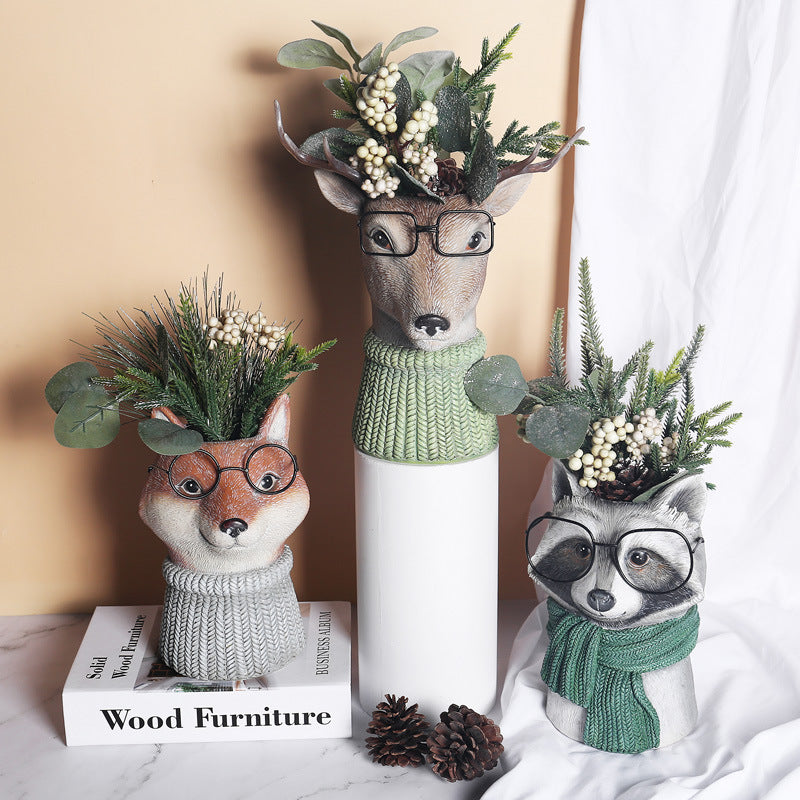 Animal flower pot