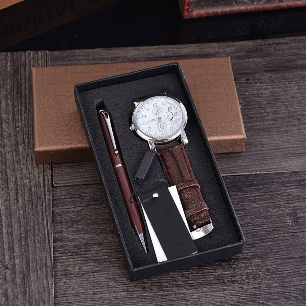 Stylish watch and pen gift set