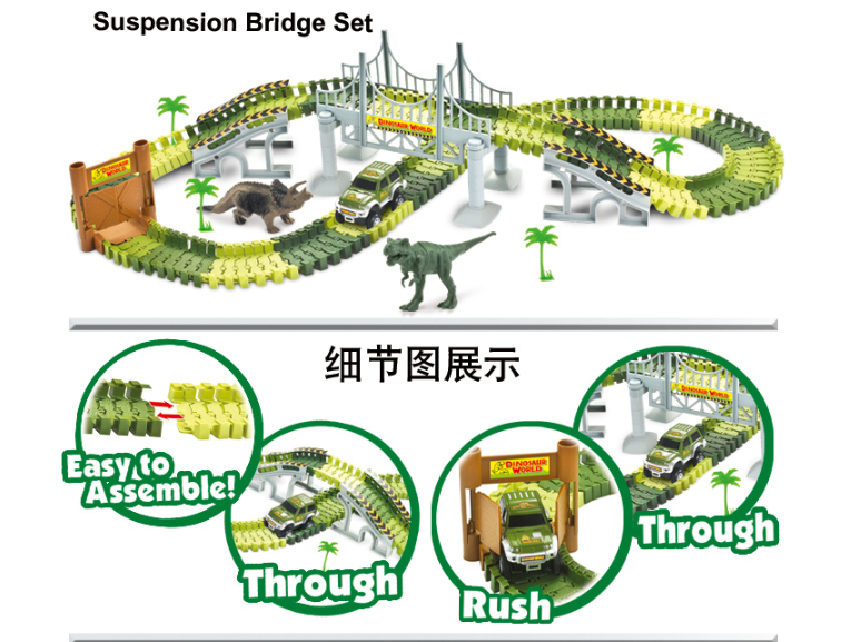 Electric toy car with tracks