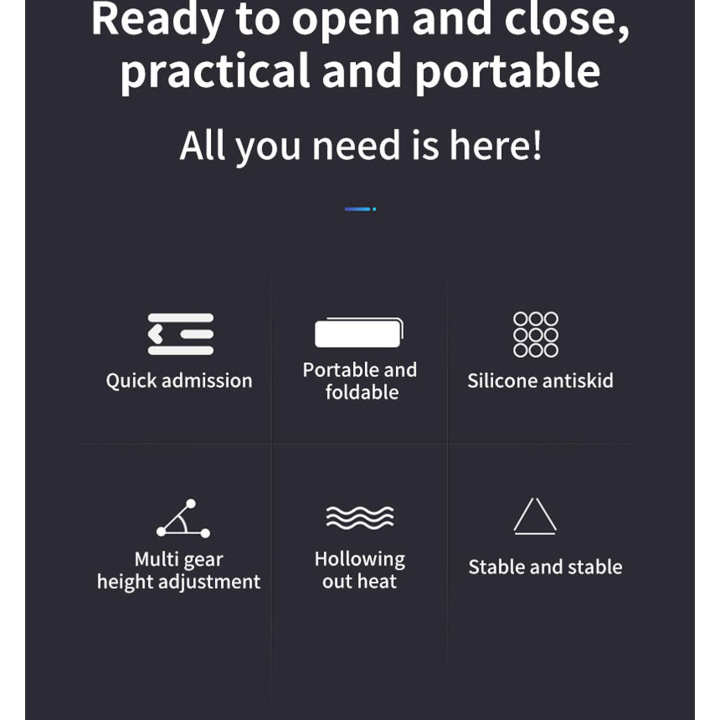 Portable folding laptop stand