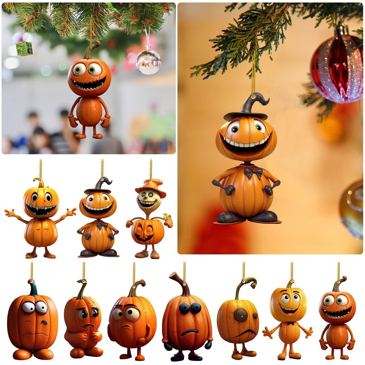 Halloween pumpkin hanging ornament