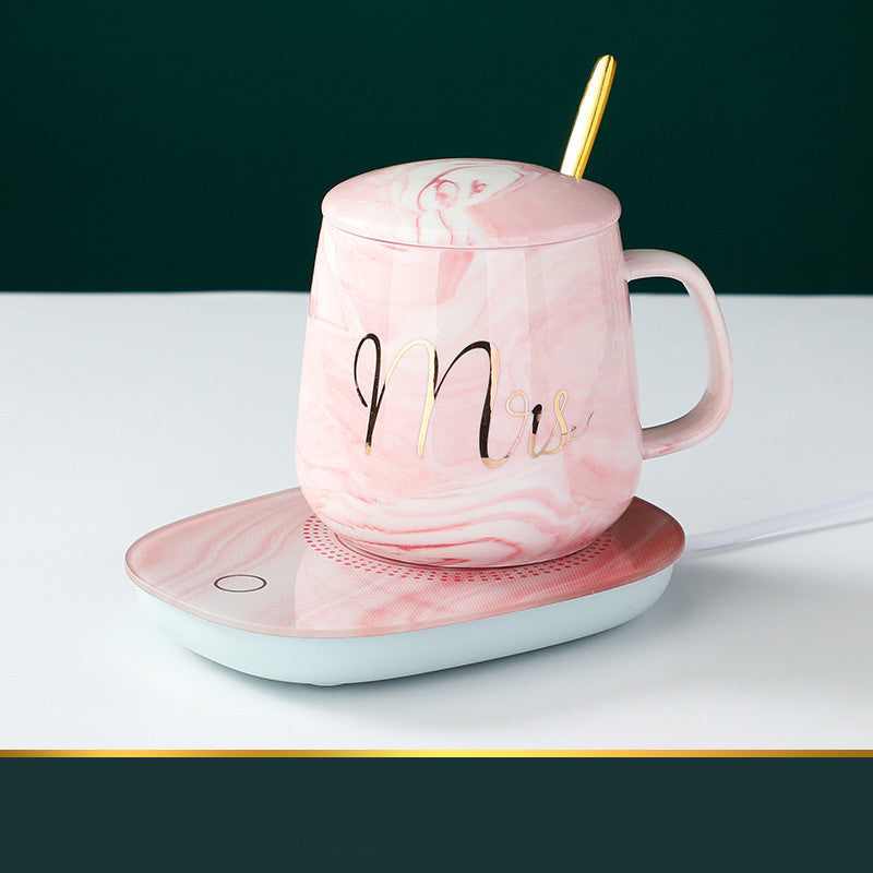 Couple heated coffee mug gift set