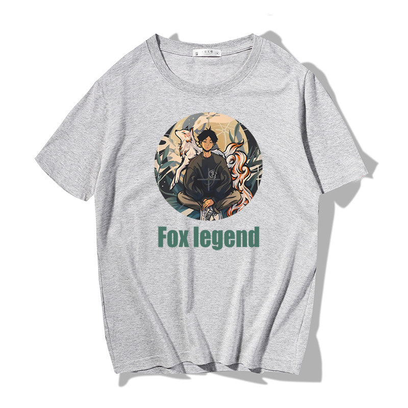 Men’s Short Sleeve T-shirt Men’s Fashion Brand Pure Cotton Harbor Style Versatile Summer New Loose Print Crew Neck Japanese t-shirt