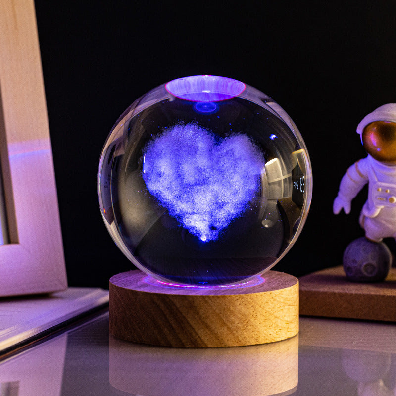 Night light glowing crystal ball