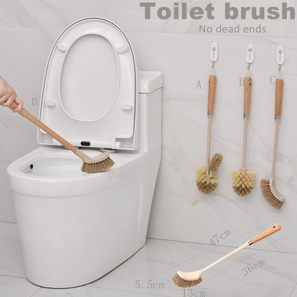 Wooden toilet brush