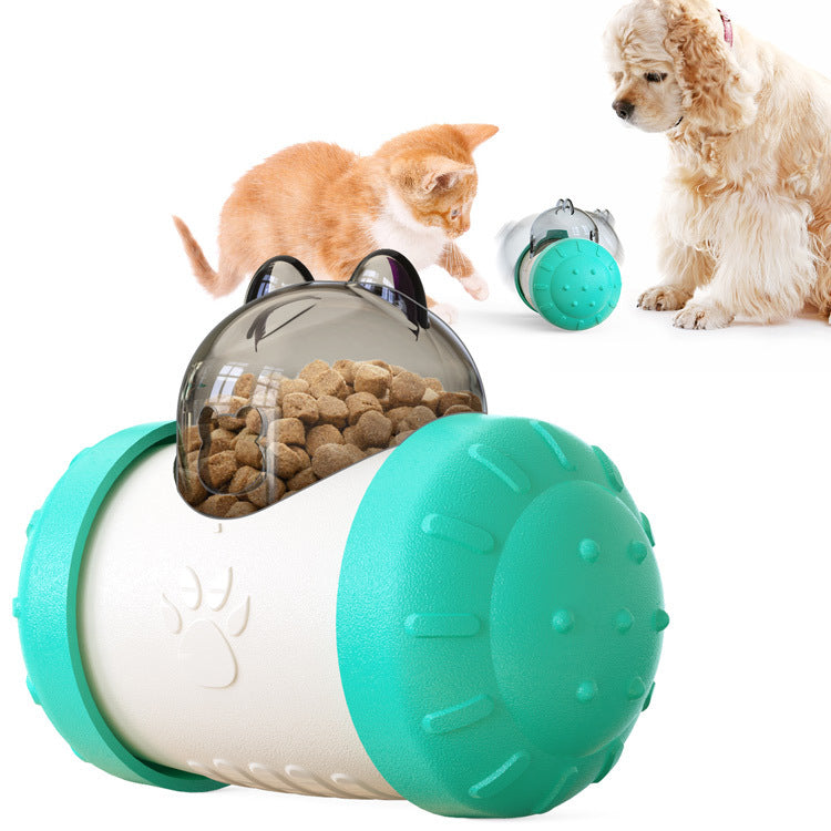 Treat leaking toy with wheel for pets