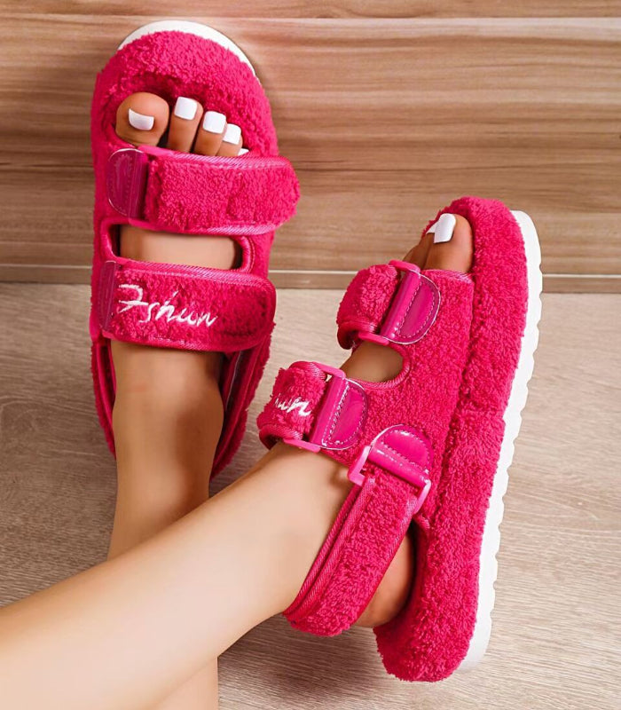 Women plush sandals