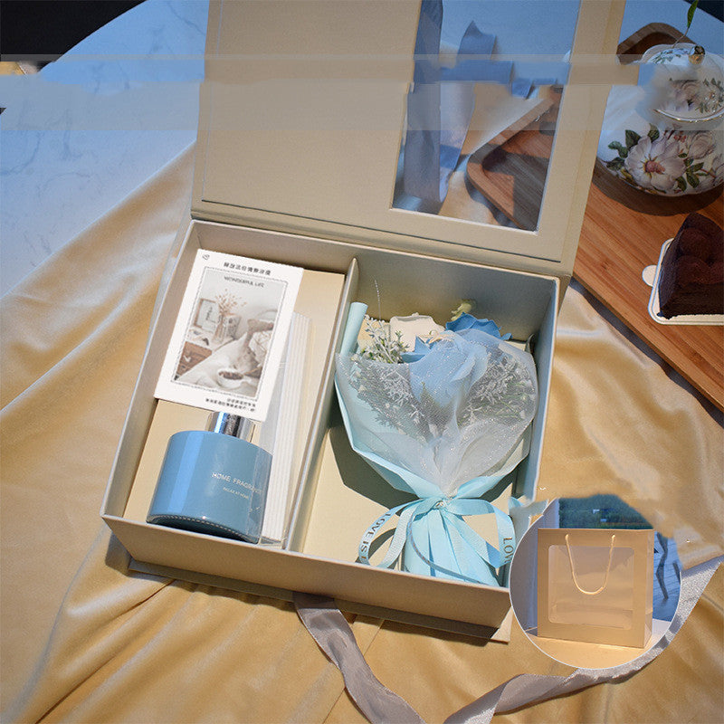 Elegant home fragrance gift box with rose