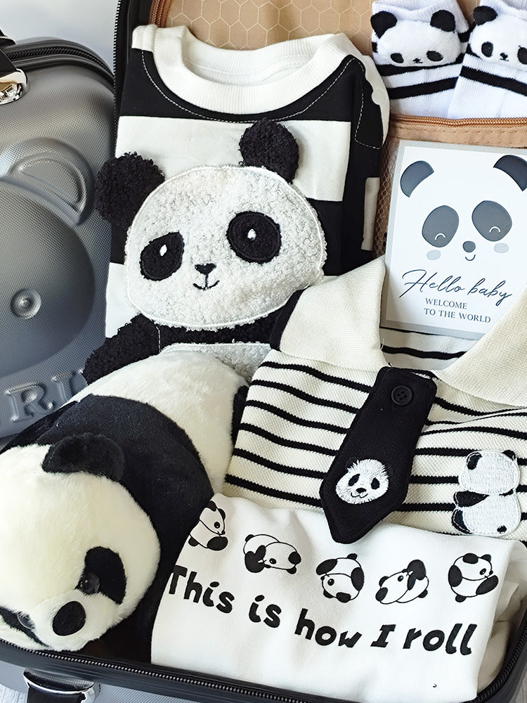 Baby panda gift set with suitcase