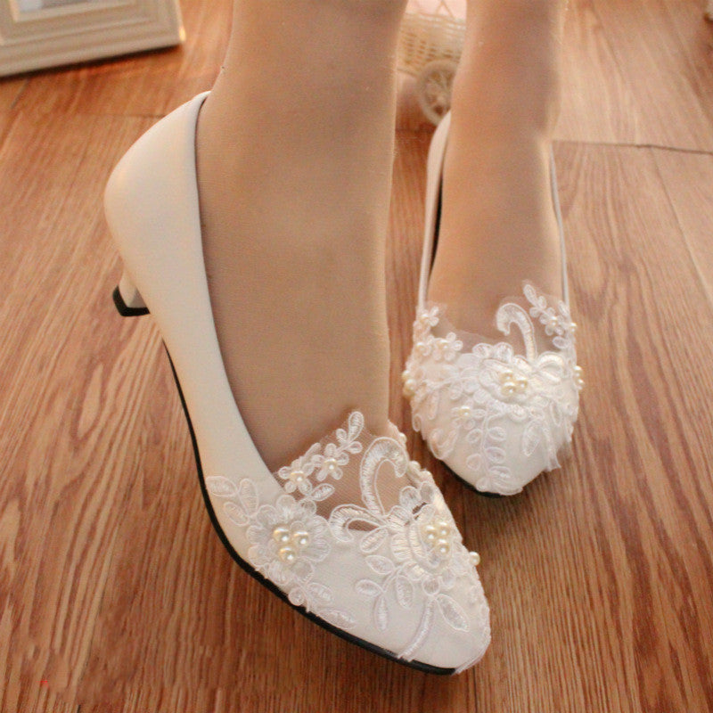 White leather shoes for wedding