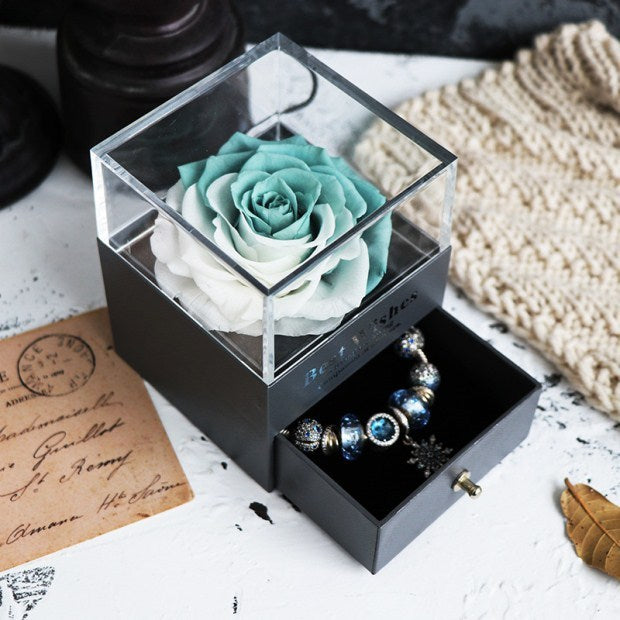 Jewelry box with eternal rose