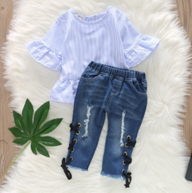 Girl Boutique Jeans Takeaway Kit Striped Top Ripped Girl jeans