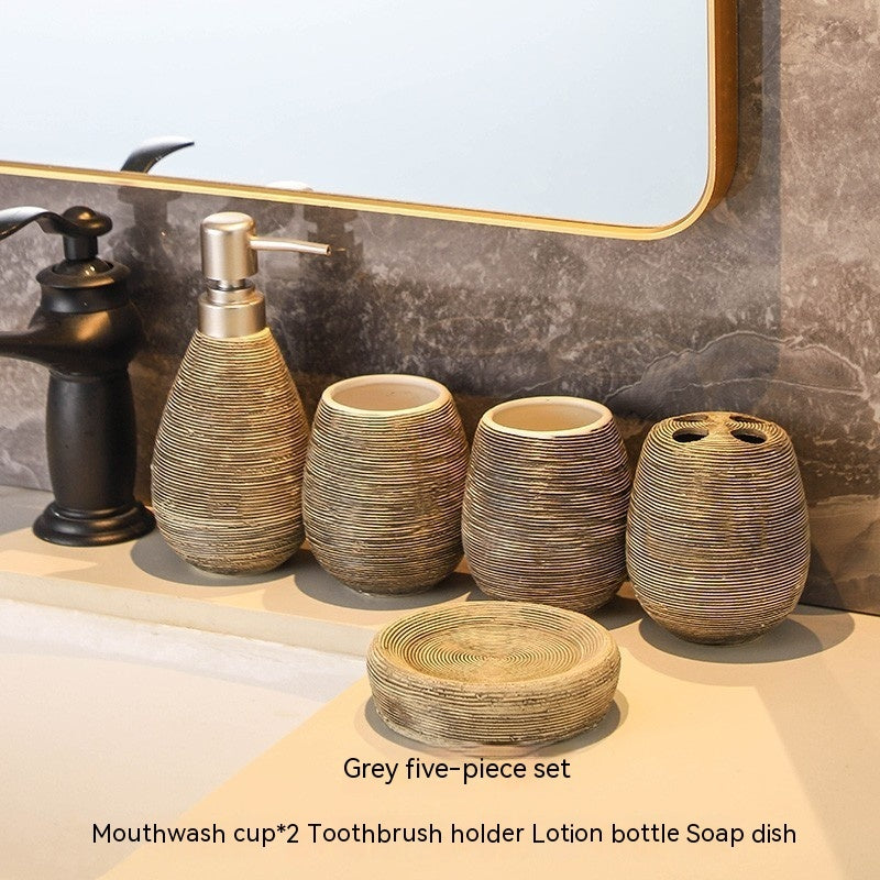 Retro Brushed Toiletries Ceramic Set