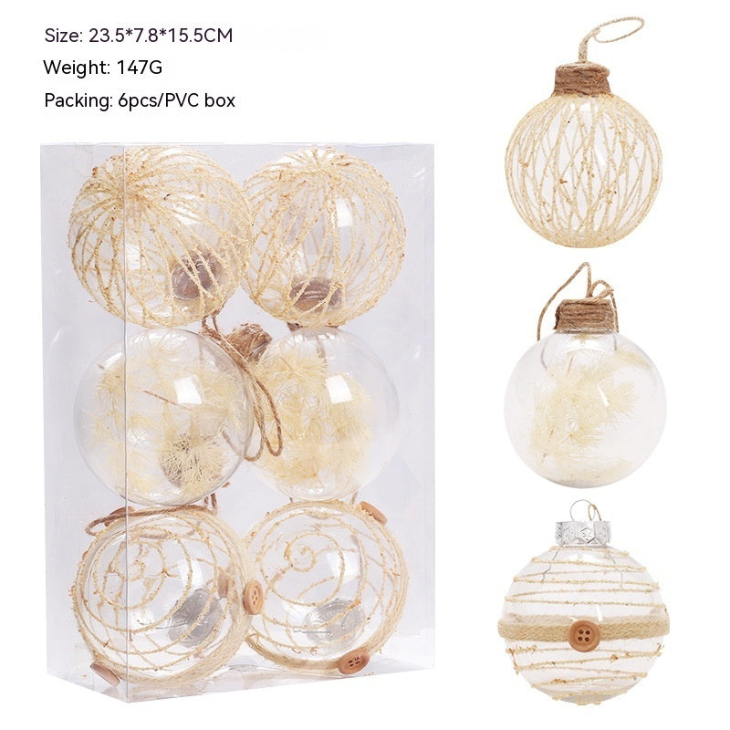 Christmas tree balls Transparent with twine