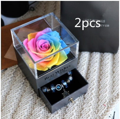 Jewelry box with eternal rose