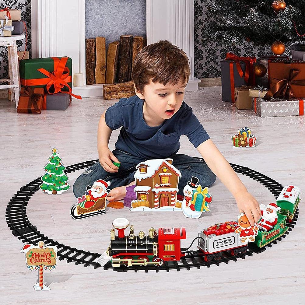 Electric Christmas train with lights