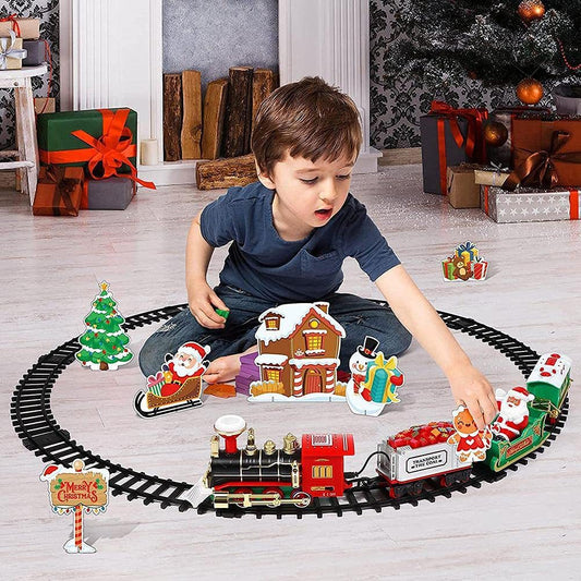 Electric Christmas train with lights