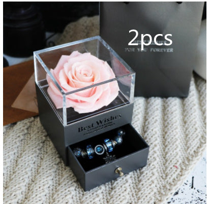 Jewelry box with eternal rose