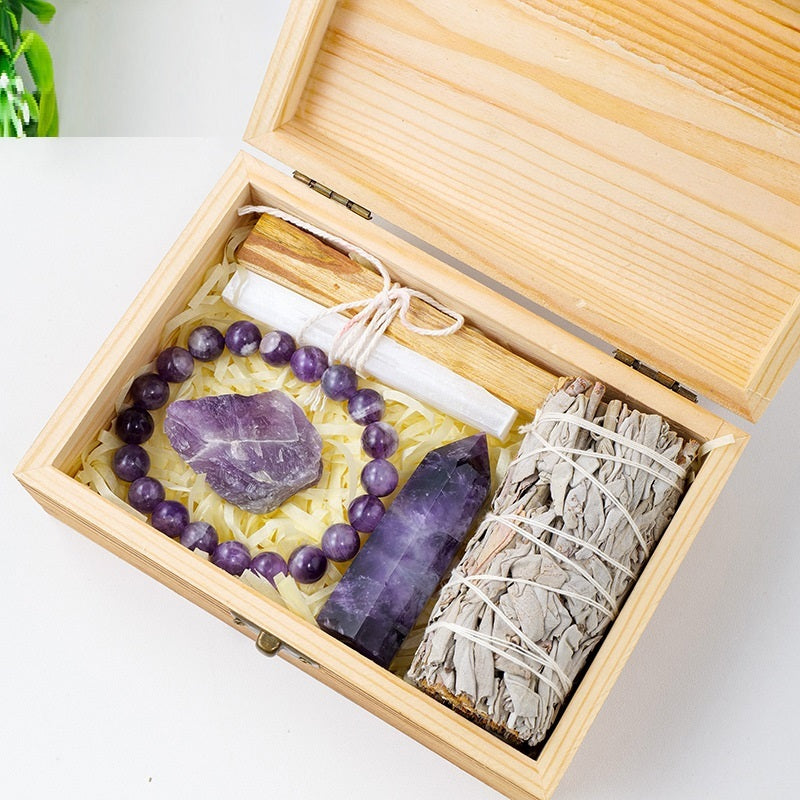 Mineral crystal set with gift box