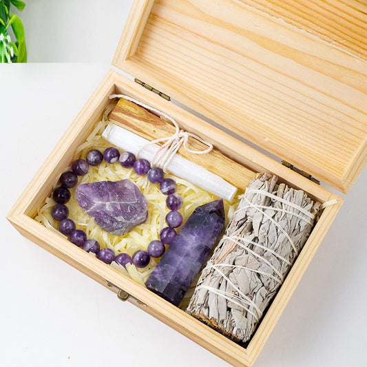 Mineral crystal set with gift box
